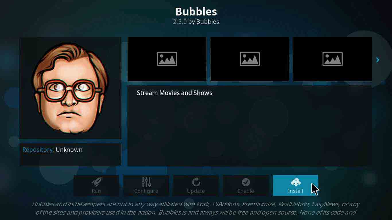 bubble kodi addon