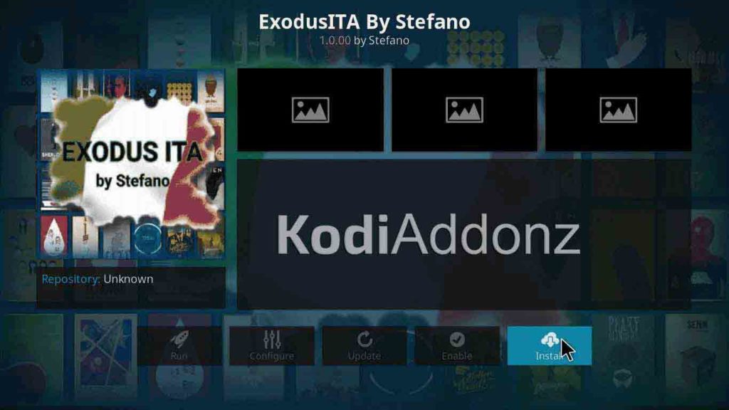how to install exodus ita kodi on jarvis version 16 or higher