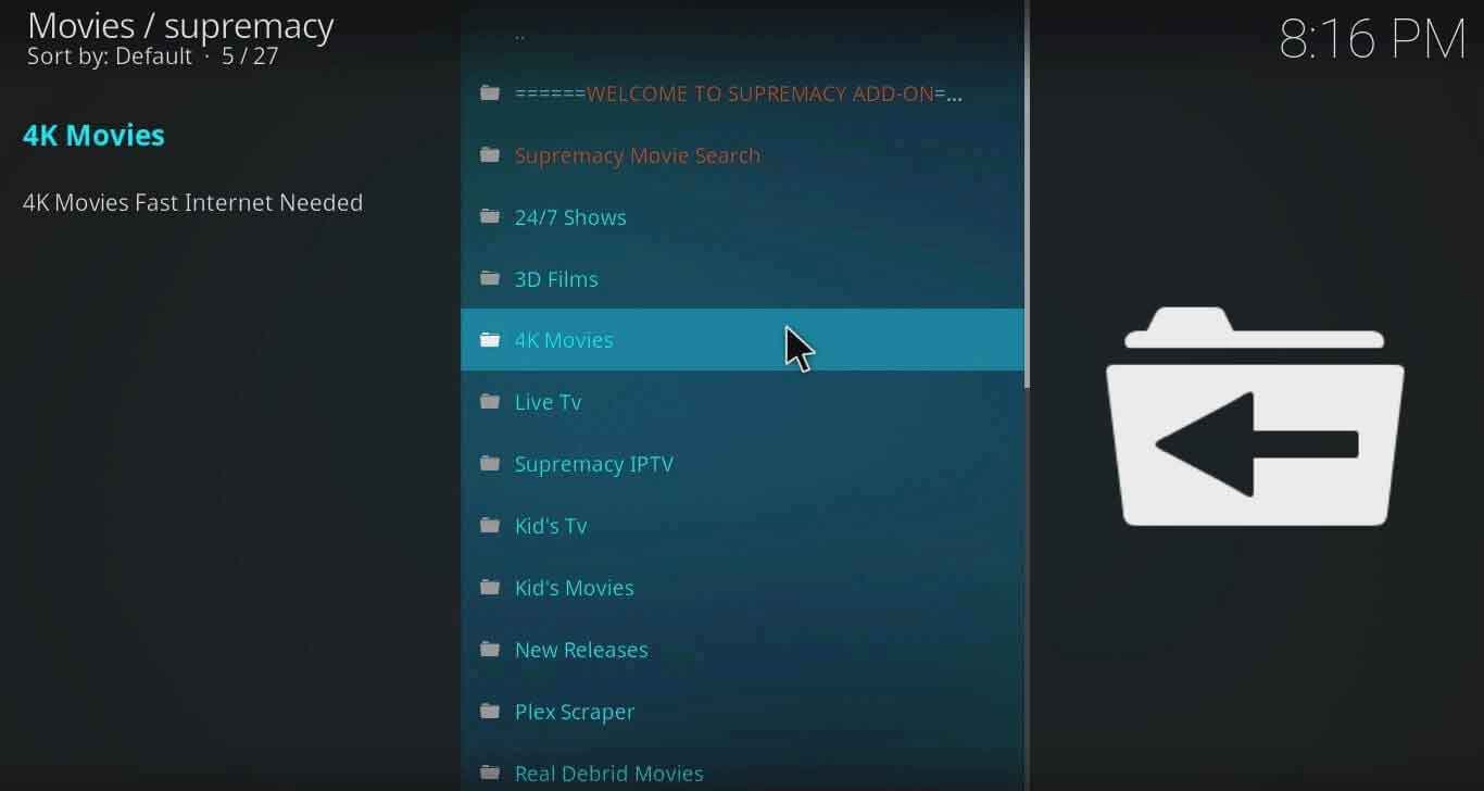 supremacy on kodi