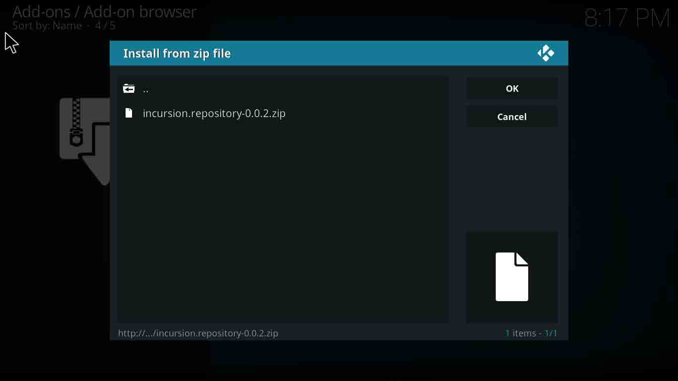 incursion kodi zip file download