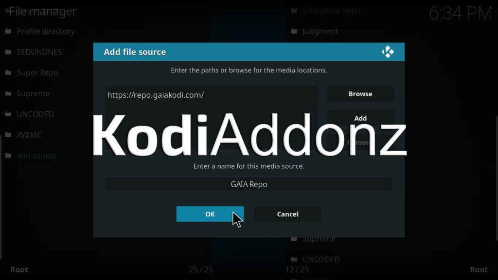 how to install gaia kodi on krypton version 17.6 or lower